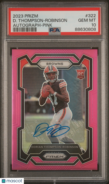 2023 Panini Prizm Dorian Thompson Robinson #322 Autograph Pink Rookie PSA 10