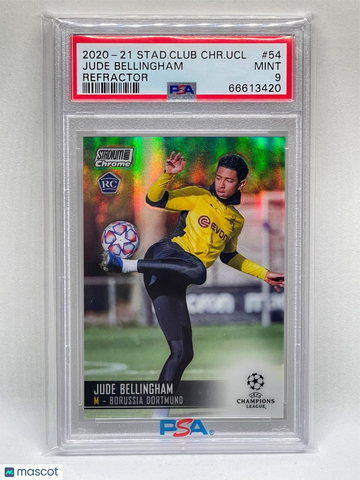 2020 Stadium Club Chrome UEFA Champions League Jude Bellingham #54 Refractor PSA 9