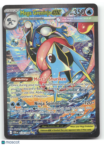 2025 Mega Evolution Mega Greninja EX Holo Secret Rare SAR #116/86