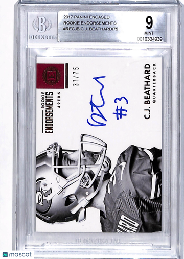 2017 Panini Encased Rookie Endorsements C.J. Beathard #RECJB /75 BGS 9 Auto 10