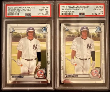 2020 bowman chrome prospect Jasson Dominguez (2) psa 10