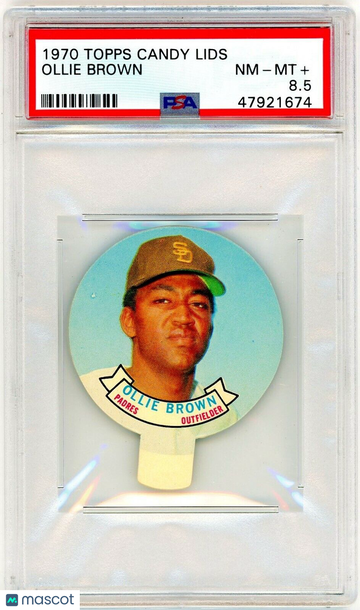 1970 Topps Candy Lids Ollie Brown PSA 8.5 P1260