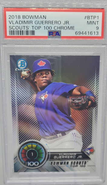 2018 Bowman Chrome #BTP1 Vladimir Guerrero Jr Scouts Top 100  PSA 9