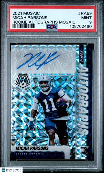 2021 Panini Mosaic Rookie Autographs Mosaic Micah Parsons #RA59 PSA 9