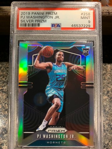 2019 psa 9 PJ Washington silver prizm 