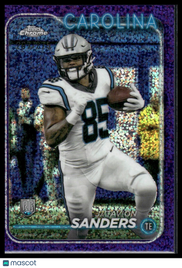 2024 Topps Chrome Ja'Tavion Sanders #223 Purple Speckle Refractor SN,RC