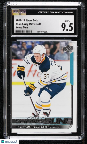 2018-19 Upper Deck Casey Mittelstadt #453 Young Guns Rookie Base Set CGC 9.5