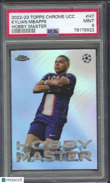 2022-23 Topps Chrome UEFA Club Competitions Hobby Masters Kylian Mbappe #H7 PSA 10