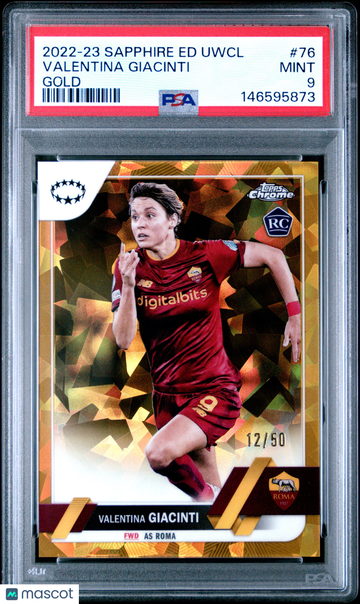 2022-23 Topps Chrome Sapphire Edition Valentina Giacinti #76 Gold /50 Rookie PSA 9