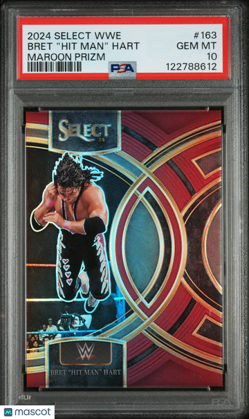 2024 Panini Select WWE Bret "hit Man" Hart #163 Maroon Prizm /149 PSA 10