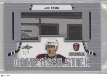 2018 Leaf In the Game Stickwork Joe Sakic #GS-32 Silver 7/7 Memorabilia