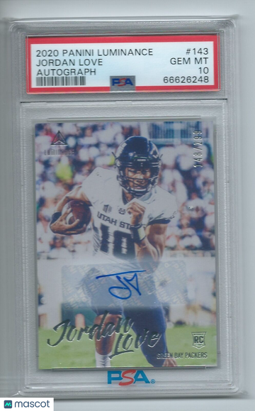 2020 Panini Luminance Jordan Love #143 Autograph PSA 10