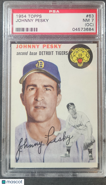 1954 Topps Johnny Pesky #63 Oc PSA 7