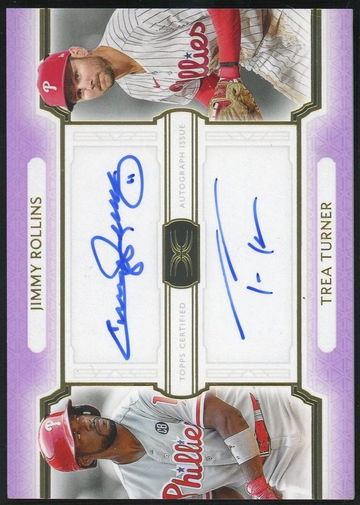 2021 Topps Definitive Collection DAC-RT Jimmy Rollins Trea Turner Definitive Collection /5 Philadelphia Phillies Auto