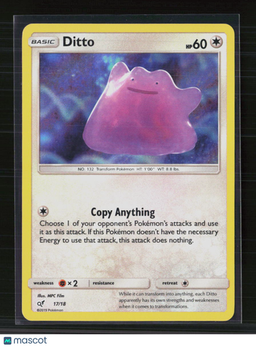 2019 Detective Pikachu Ditto Holo Rare #17/18