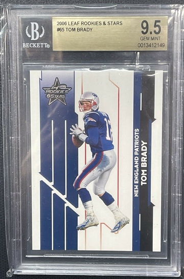 TOM BRADY 2006 LEAF ROOKIES & STARS Base #65 BGS 9.5 Gem