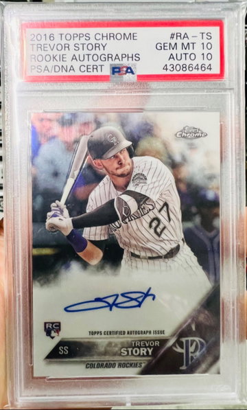 2016 Topps Chrome Auto Trevor Story PSA 10/10