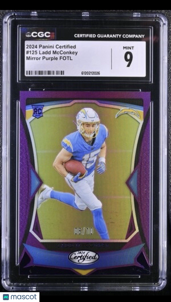 2024 Panini Certified Ladd Mcconkey #125 Mirror Parallel/Variety Rookie Base Set 9