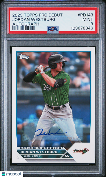 2023 Topps Pro Debut Jordan Westburg #PD143 Autograph PSA 9