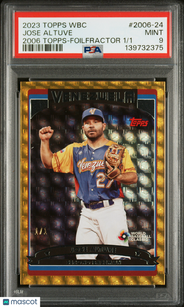 2023 Topps World Baseball Classic 2006 Topps Jose Altuve #2006-24 Foilfractor /1 PSA 9