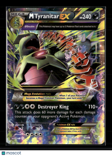 2015 Ancient Origins M Tyranitar EX Holo Ultra Rare FA #43/98