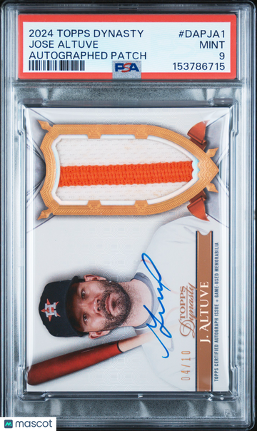 2024 Topps Dynasty Autographed Patch Jose Altuve #DAPJA1 Patch /10 PSA 9 Topps