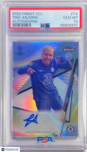 2020 Topps Finest UEFA Champions League Autographs Tino Anjorin #TA PSA 10