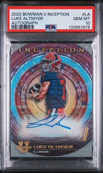 2022 Bowman University Inception Autographs Luke Altmyer #LA PSA 10