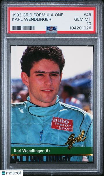 1992 Grid Formula One Karl Wendlinger #49 PSA 10