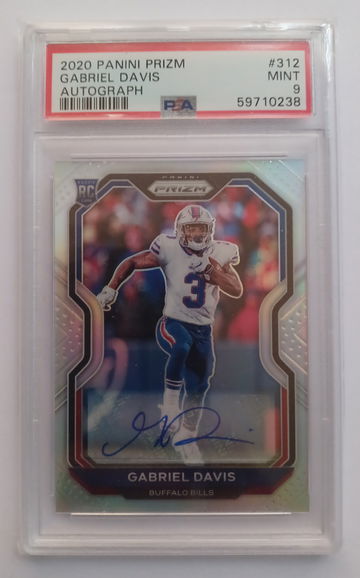 2020 Panini Prizm Gabriel Davis Autograph PSA 9 (SHIPS TRACKED FROM CANADA)
