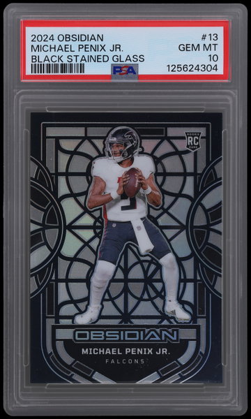 2024 Panini Obsidian Michael Penix Jr. Black Stained Glass PSA 10
