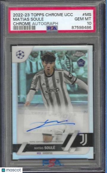 2022-23 Topps Chrome UEFA Club Competitions Chrome Autographs Matias Soule #MS PSA 10