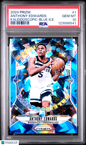 2024 Panini Prizm Kaleidoscopic Anthony Edwards #1 Blue Ice PSA 10