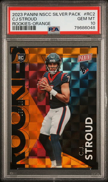 2023 Panini Nscc Silver Pack Rookies Orange CJ Stroud #RC2 /199 PSA 10