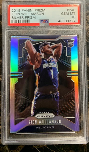 2019 Zion Williamson Silver Prizm #248 gem mt 10