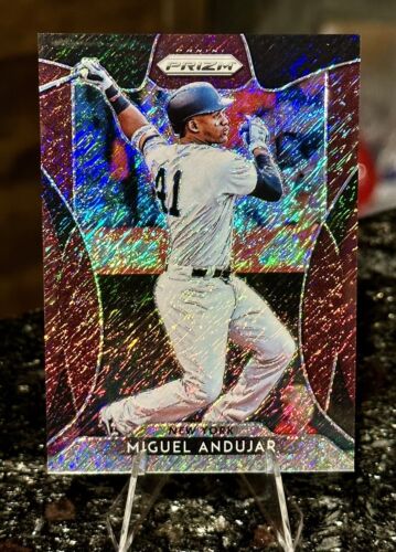 2019 Panini Prizm MIGUEL ANDUJAR #/25 BURGANDY SHIMMER Oakland Athletics Yankees