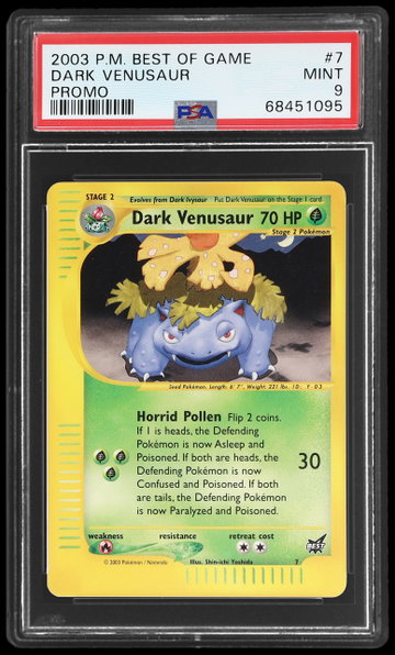 2003 Pokemon Best Of Game Dark Venusaur Promo PSA 9