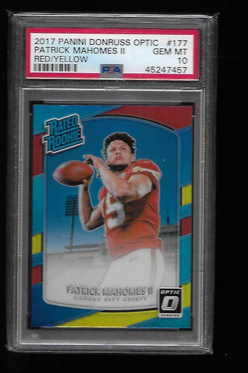 2017 Donruss Optic Patrick Mahomes Red/Yellow