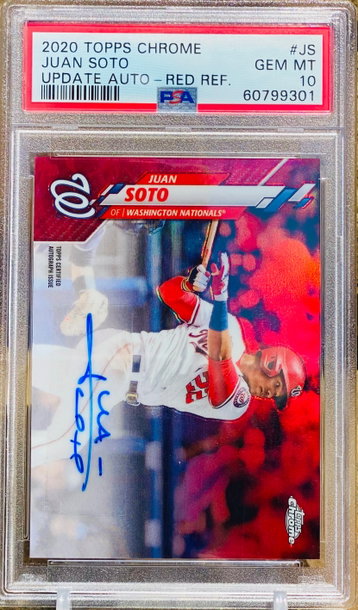 Juan Soto Red Refractor Auto /5 PSA 10 POP 1 2020 Topps Chrome