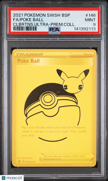 2021 Pokemon Swsh Black Star Promo Poke Ball Clbrtns.Ultra-Prem.Coll. Fa PSA 9 #146