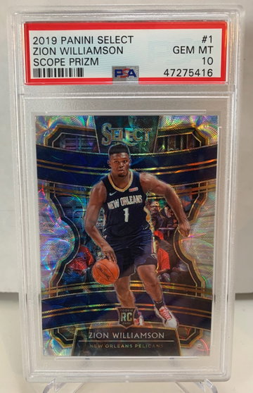 ZION WILLIAMSON PSA 10 2019 SELECT SCOPE PRIZM