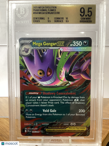 2025 Pokemon TCG Mega Evolution Phantasmal Flames Mega Gengar ex RR #056 BGS 9.5