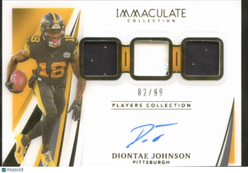 Diontae Johnson 2021 Panini Immaculate Collection Football Autograph Triple Patch Memorabilia Auto /99 Pittsburgh Steele