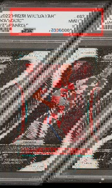 2022 Panini Prizm World Cup White Sparkle Luka Sucic #62 Croatia SP PSA 9