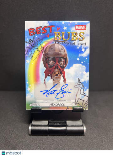 2025 CHROME DEADPOOL HEADPOOL NATHAN FILLION BEST BUBS REFRACTOR AUTO