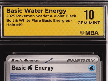 Graded 2025 Pokemon TCG Black Bolt & White Flare Basic Water Energy Holo MBA 10 #19