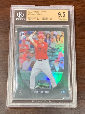 2011 Bowman Chrome Mike Trout Refractor BGS 9.5