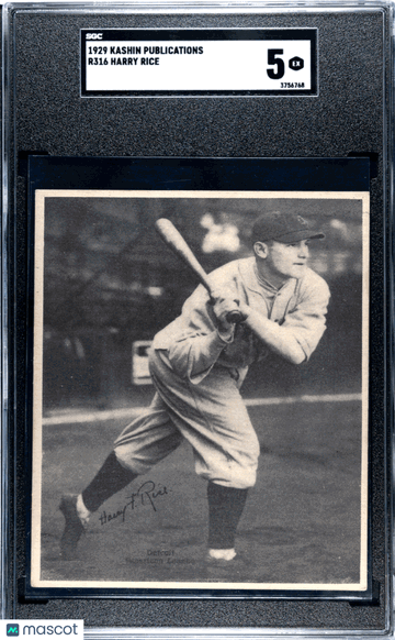 1929 Kashin Publications (R316) Harry Rice SGC 5