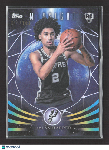 2025 Topps Midnight Moonfall MF-22 /149 RC Dylan Harper San Antonio Spurs Basketball Card