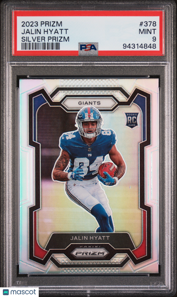 2023 Panini Prizm Jalin Hyatt #378 Silver Prizm Short Print Rookie PSA 9